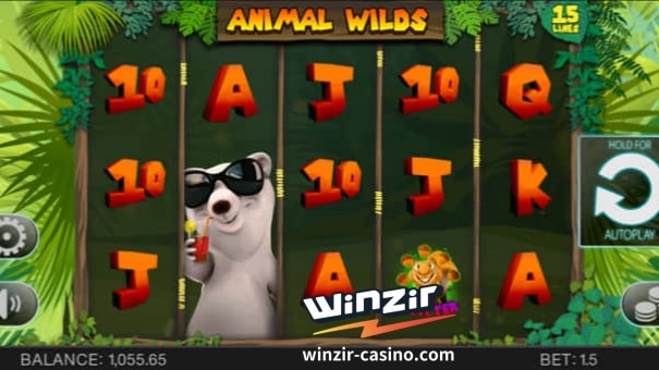 Damhin ang mga cool na hayop kabilang ang mga panda, elepante, polar bear, buwaya at giraffe sa pamamagitan ng larong Animal Wilds na ibinigay ng WinZir online casino.
